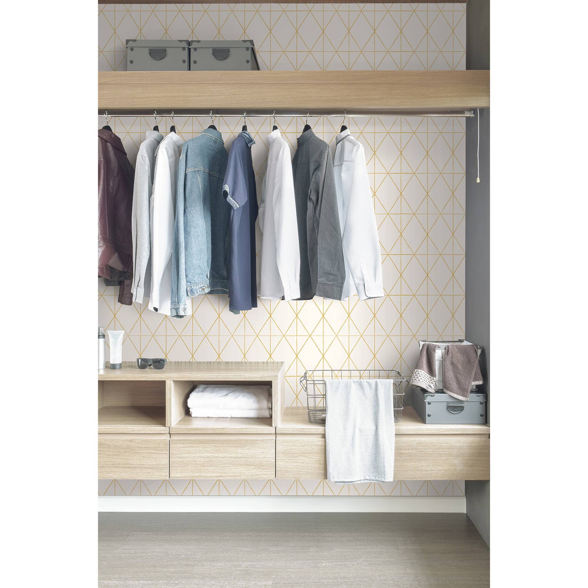 My Style Lennon Gold Geo Peel & Stick Wallpaper